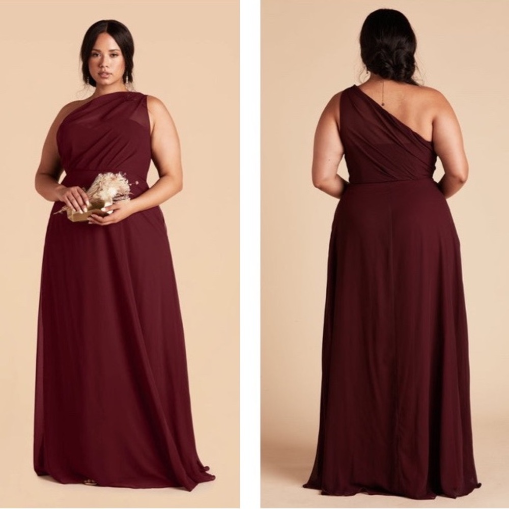 *NWT* Birdy Grey Kira Dress Chiffon Cabernet XL Bridesmaid One Shoulder No Slit